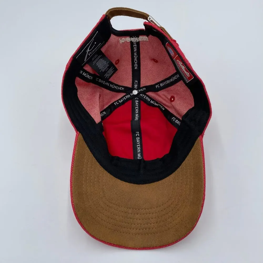 FC Bayern Munchen Men's Red Adjustable Strap Back Soccer Cap Fi Collection